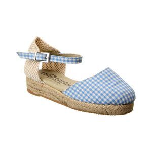 Childrenchic Gingham Canvas Espadrille, Blue